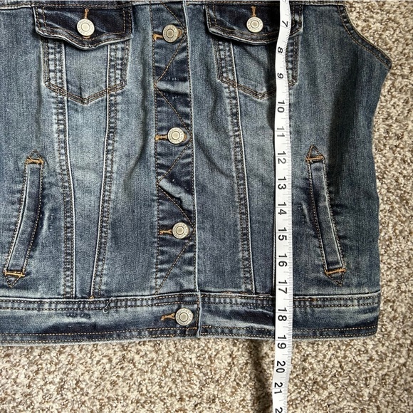 Maurices Denim Vest Western Country Concert Summer Bohemian Casual Small - Picture 7 of 7